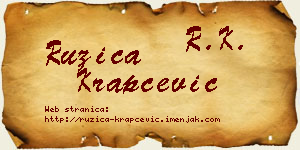 Ružica Krapčević vizit kartica